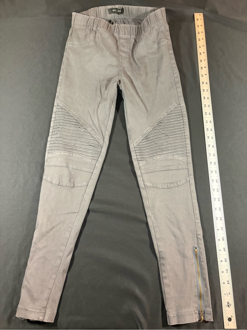 Beulah Gray Elastic Waist Trousers